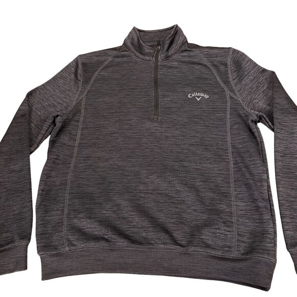 Callaway Golf Quarter Zip Men's Small Gray Space Dye Long Sleeve Mock Neck - Picture 13 of 16